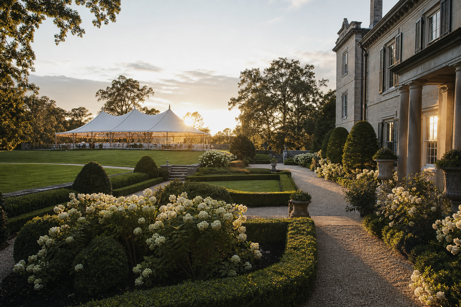 Historic estate wedding venue atmosphere