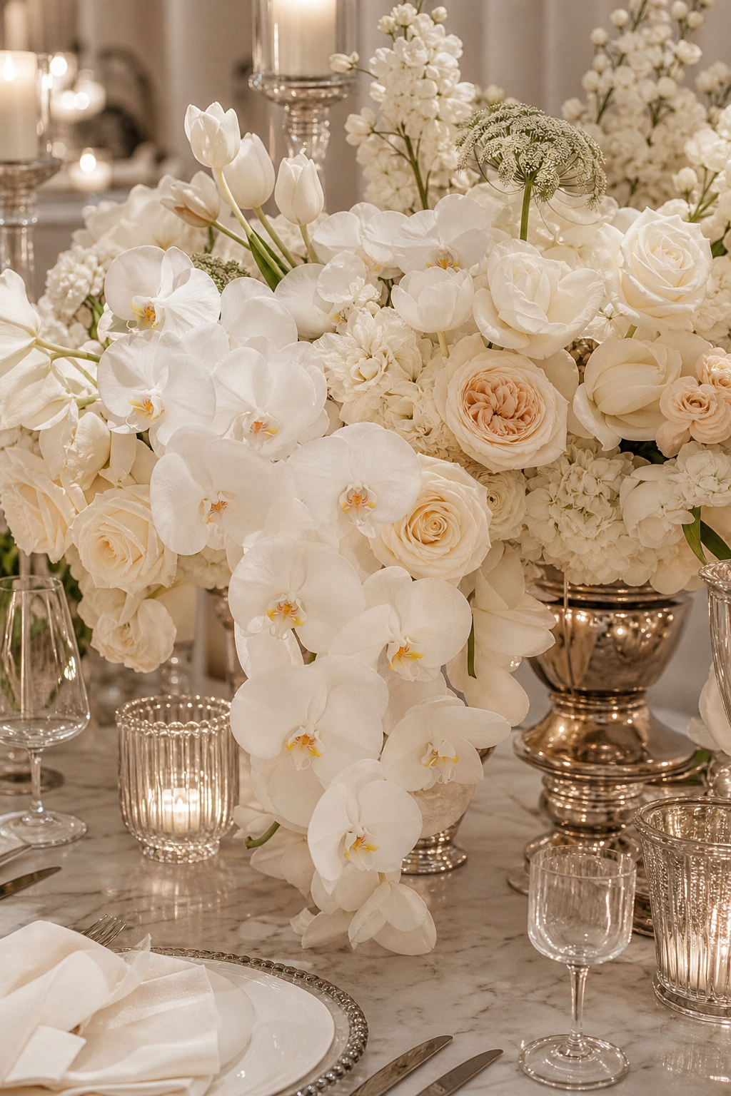 White floral wedding design detail